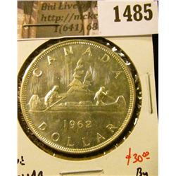 1485 . 1962 Canada Silver Dollar, BU, value $30+
