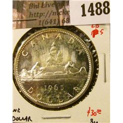 1488 . 1965 Canada Silver Dollar, Type 4 LB P5, BU, value $30+