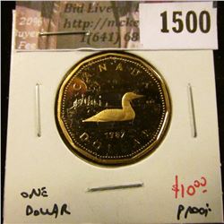 1500 . 1987 Canada One Dollar, Proof, value $10+