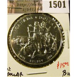 1501 . 1990 Canada Kelsey Commemorative Silver Dollar, BU, value $1