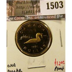 1503 . 1991 Canada One Dollar, Proof, value $12+