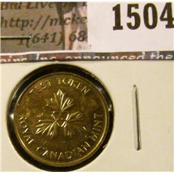 1504 . (1979) Undated Canada One Cent Test Token, copper-zinc, Engl