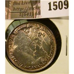 1509 . 1939 Canada Royal Visit Silver Medal, Unc toned