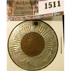 1511 . 1947 ML Canada One Cent, encased in aluminum “Souvenir of Ca