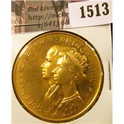 1513 . 1967 Canada Royal Visit Brass or Bronze Medal, Elizabeth & P
