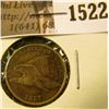 Image 1 : 1522 . 1857 Flying Eagle Cent, VF.