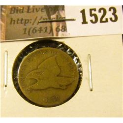 1523 . 1858 LL Flying Eagle Cent, G/AG.