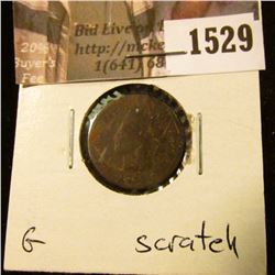 1529 . 1864 Bronze Indian Head Cent, Good, scratched.