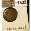 Image 1 : 1532 . 1866 Indian Head Cent, Fine, corroded.