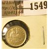 Image 1 : 1549 . 1853 arrows U.S. Seated Liberty Half Dime, CH AU.