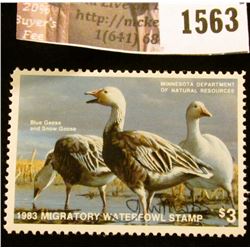 1563 . 1983 Minnesota Migratory Waterfowl $3 Stamp, artist signed.