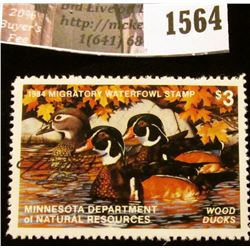 1564 . 1984 Minnesota Migratory Waterfowl $3 Stamp, artist signed.