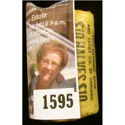 1595 . 1958 D Original Gem BU Bank-wrapped Roll of Franklin Half Do