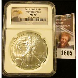 1605 . 2012 Eagle Graded Ms 70 First Release By NGC