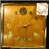 Image 1 : 1617 . Coin Clock Includes Gold Plated Ike Dollar, Jfk Half Dollar,