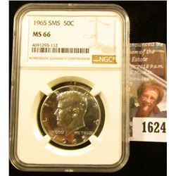 1624 . 1965 Kennedy Half Dollar From Special Mint Set Graded Ms 66