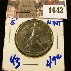 1642 . 1917-S Reverse Mint Mark Walking Liberty Half Dollar