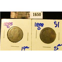 1650 . 1895-O and 1898-O Barber Quarters