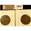 Image 2 : 1662 . 1864 and 1866 Two Cent Pieces