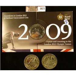 1671 . Two God Save The Queen 2003 5 Pound Coins Commemorating The