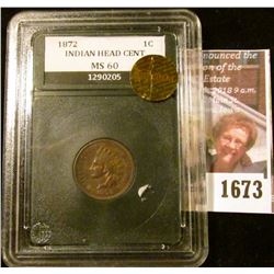 1673 . High Grade 1872 Indian Head Penny.  The Coin Has Full Libert