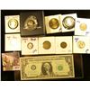 Image 1 : 1674 . Hodgepodge Lot Includes 1999 Copy Coin Delaware State Quarte