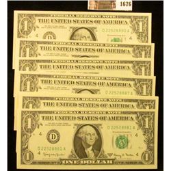 1676 . 10 Crisp and Consecutive 1963-A One Dollar Notes