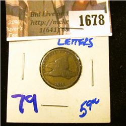 1678 . 1858 Large Letters Flying Eagle Penny