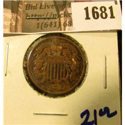 1681 . 1864 Two Cent Piece