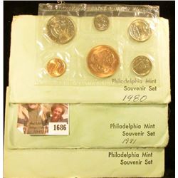 1686 . 1980, 1981, and 1984 Souvenir Coin Sets From The Philadelphi