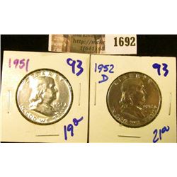 1692 . 1951 P and 1952-D Franklin Half Dollars