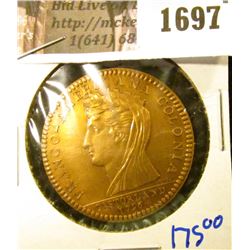 1697 . Castorland French Silver Restrike (Argen)Medal- Franco Ameri