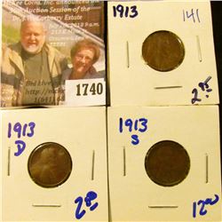 1740 . 1913, 1913-D, and 1913-S Wheat Cents