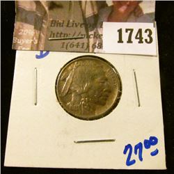 1743 . 1913-D Type 1 Buffalo Nickel Will Full Horn and Rotated Reve