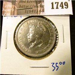 1749 . Australia Silver One Florin Coin Dated 1927