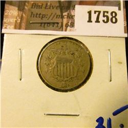 1758 . 1868 Shield Nickel