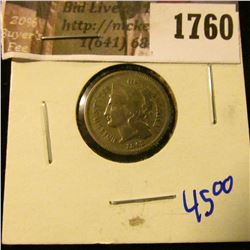 1760 . 1865 Three Cent Nickel