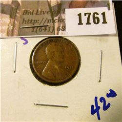 1761 . 1911-S Semi Key Date Wheat Cent