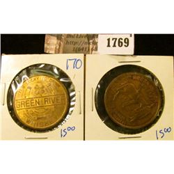 1769 . (2) Green River Whisky Good Luck Tokens