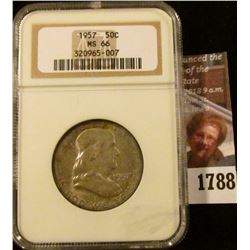 1788 . 1957 Franklin Half Dollar Graded Ms 66 By NGC.  This Coin Se