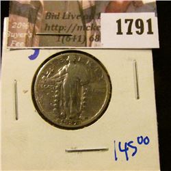 1791 . Key Date 1927-S Standing Liberty Quarter.  This Coin Books F