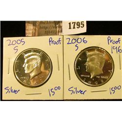 1795 . 2005-S and 2006-S Silver Proof Kennedy Half Dollars