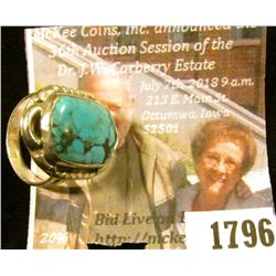 1796 . Size 6 and A Half American Indian Turquoise and Sterling Sil