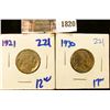 Image 1 : 1820 . 1921 and 1930 Buffalo Nickels