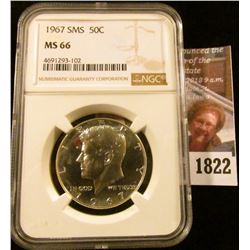 1822 . 1967 Kennedy Half Dollar From Special Mint Set Graded Ms 66