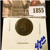 Image 1 : 1855 . 1866 Demi Key Date Indian Head Cent