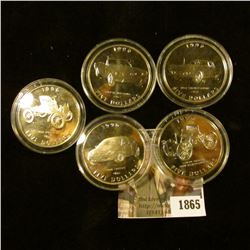 1865 . Marshall Islands Five Dollar Coins With Ford Cars Including