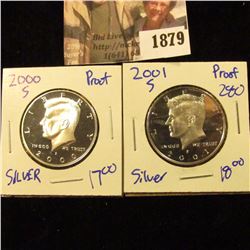 1879 . 2000-S and 2001-S Silver Proof Half Dollars