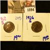 Image 1 : 1894 . 1926-S and 1912-S Semi Key Date Wheat Cents