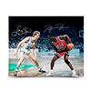 Image 1 : Michael Jordan  Larry Bird Signed "Battle Tested" LE 16x20 Photo (UDA COA)